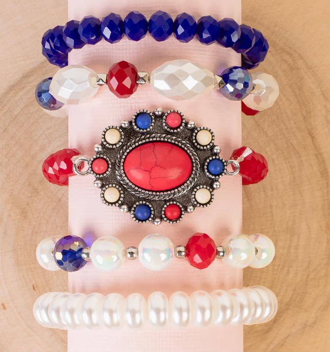 Fourth of July Stacked Bracelet
