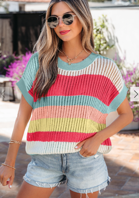 Knit Short Sleeve Sweater