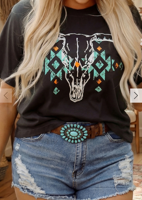 Western Aztec Bull Tee