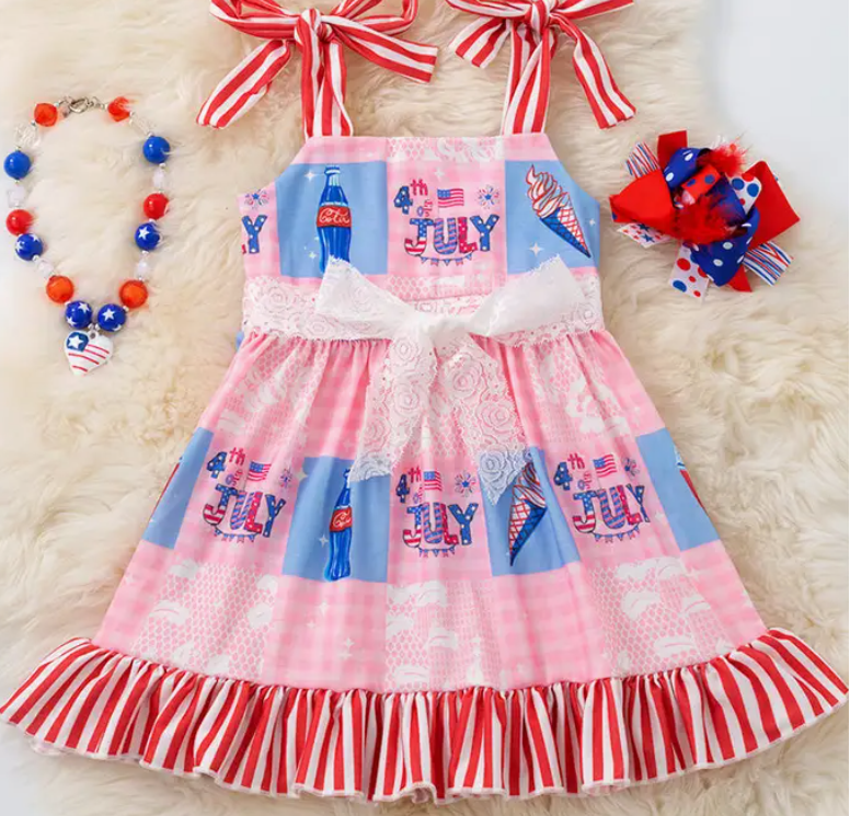 Girlie Pink Patriotic Dress