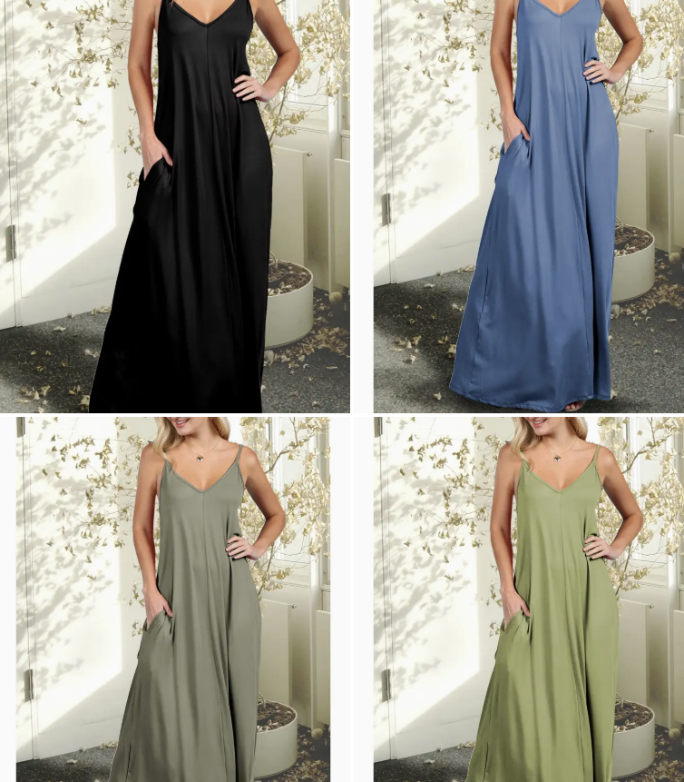 SPAGHETTI Strap Knit Maxi Dress