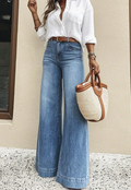 Retro Washed Wide-Leg Jeans