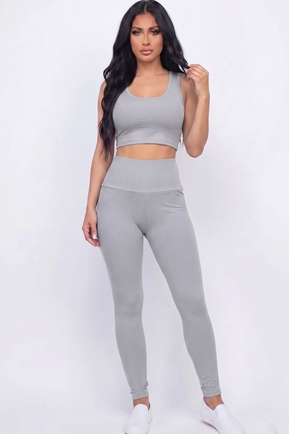 Ribbed Crop Top & Leggings Set