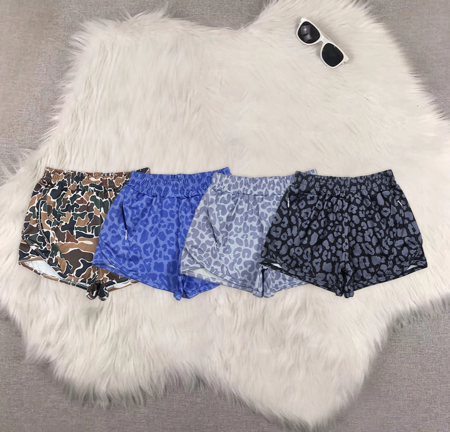 Sibling Adult Women Western Camo Leopard Yoga Summer Shorts