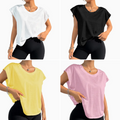 Active Wrapped Cutout Loose Short-Sleeve Workout Tees